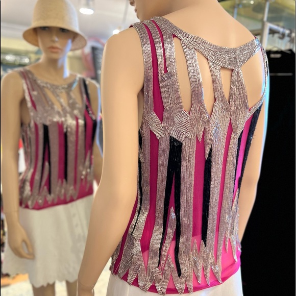 Barron Duquette  Top Size Small 100% silk zip closure amazing quality - Picture 9 of 16